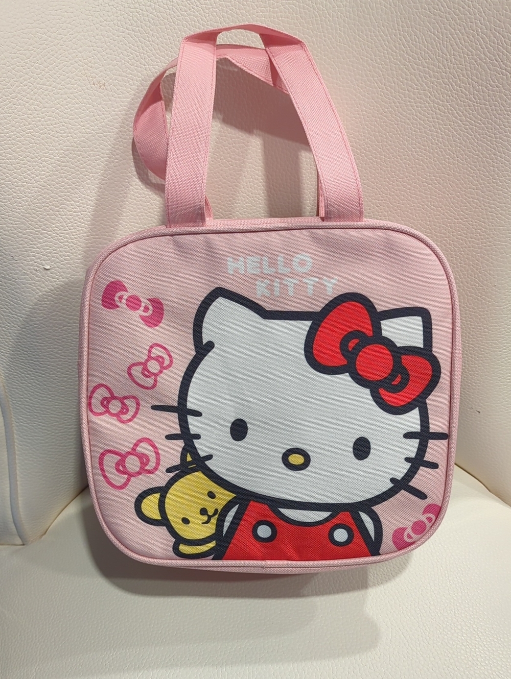 Hello Kitty Pink and Red Kids Tote Bag with Bow Graphic
